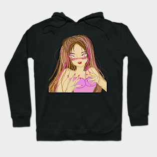 anime cartoon girl bright Hoodie